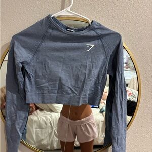 Gymshark Blue Fitted Crop Sweatshirt